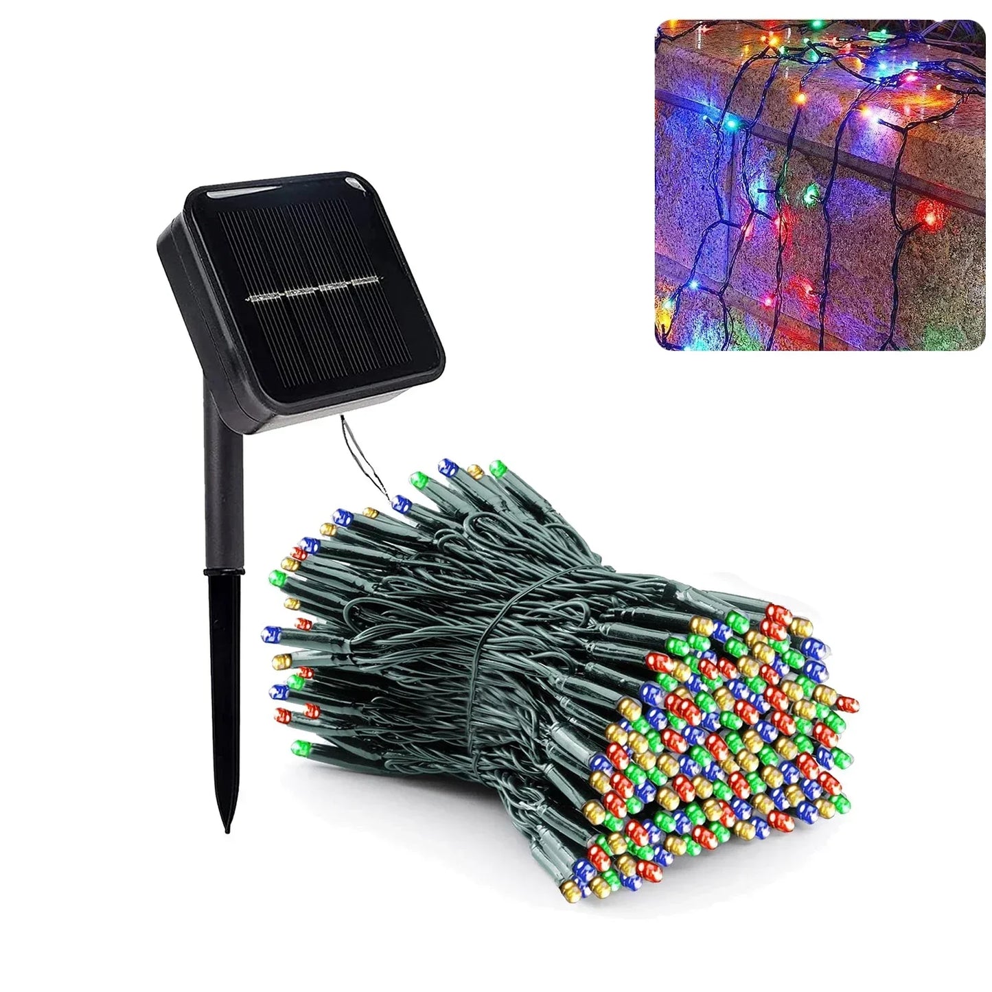 Solar String Fairy Light 8 Lighting Modes 5M 7M Waterproof Outdoor LED Garland Street Lamp Holiday Christmas Garden Decoration