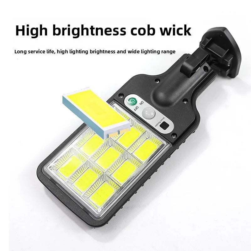 Solar powered outdoor courtyard lights, road human body sensing integrated LCOB household solar street lights, wall lights