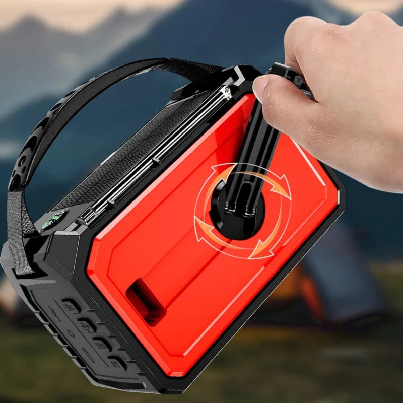 AM/FM/WB NOAA Emergency Weather Radio Solar Hand Crank Radio LED Flashlight Reading Lamp Survival Radio for Outdoor