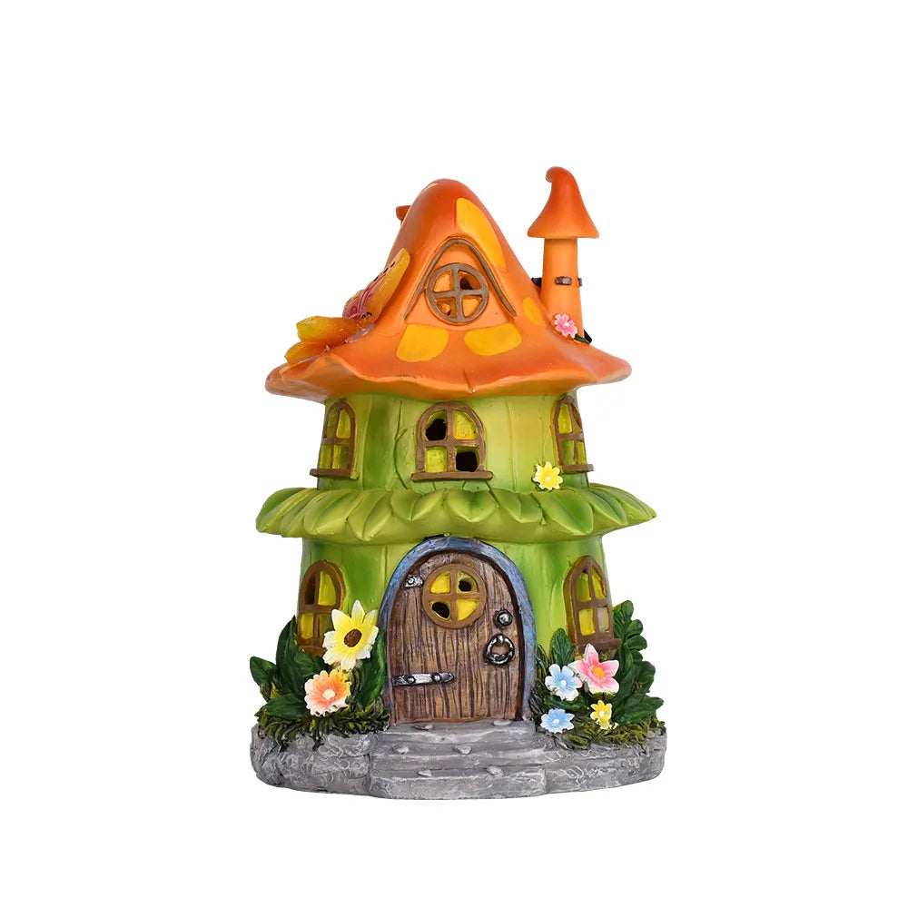 Solar Resin Cabin Christmas Outdoor Courtyard Garden Decoration Led Nightlight Fairy Tale Atmosphere Creative Ornament