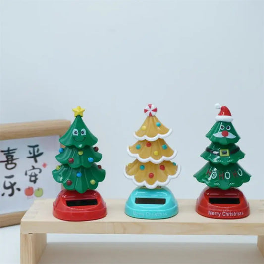 New Arrival Christmas Car Ornament 2024 Solar Dancing Christmas Tree Novelty Moving Christmas Tree For Car Dashboard