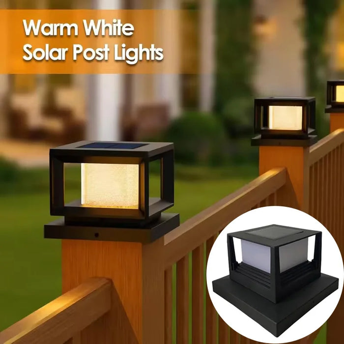 LED Solar Pillar Light Waterproof Solar Lights Outdoor Column Patio Fence Light Garden Sunlight for Courtyard Pathway Decor Lamp