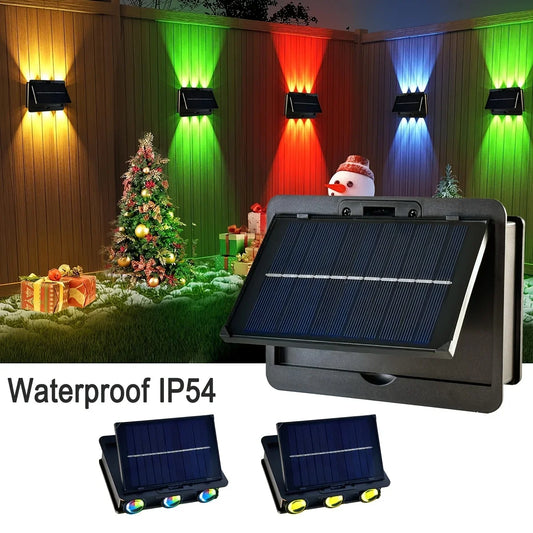 Solar Fence Lights IP54 Fence Solar Light Outdoor Fence Light for Outside Backyard/Railing/Step/Patio/Stair Railings and Wall