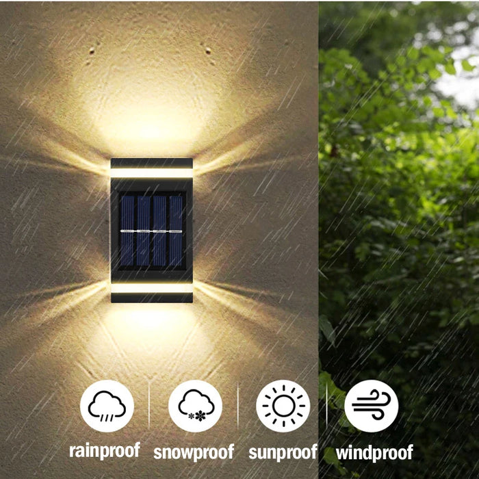 Solar Wall Lamp Outdoor Waterproof Solar Powered Up/Down Lighting for Garden Yard Home Exterior Decoration IP65 Solar Path Light