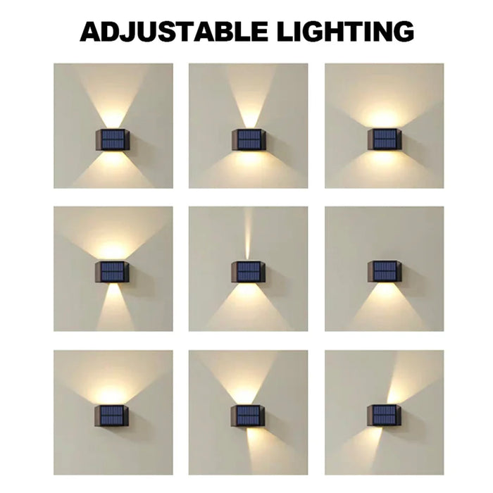 Solar LED Wall Lights IP65 Waterproof Dusk To Dawn Up and Down Solar Light Outdoor Wall Light for Outside Fence Porch Deck Patio