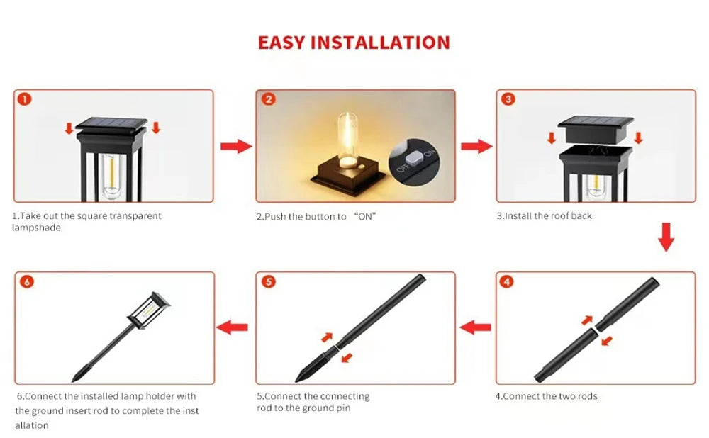 Solar Pathway Lights Outdoor Outdoor Waterproof IP65 Garden Lights for Walkway Yard Backyard Lawn Landscape Lighting Decorative