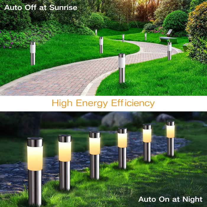 1/2/4/6/8 Pack Solar Garden Pathway Lights Outdoor Waterproof LED Lighting Ground Plug Bollard Light for Patio Garden Lawn Yard