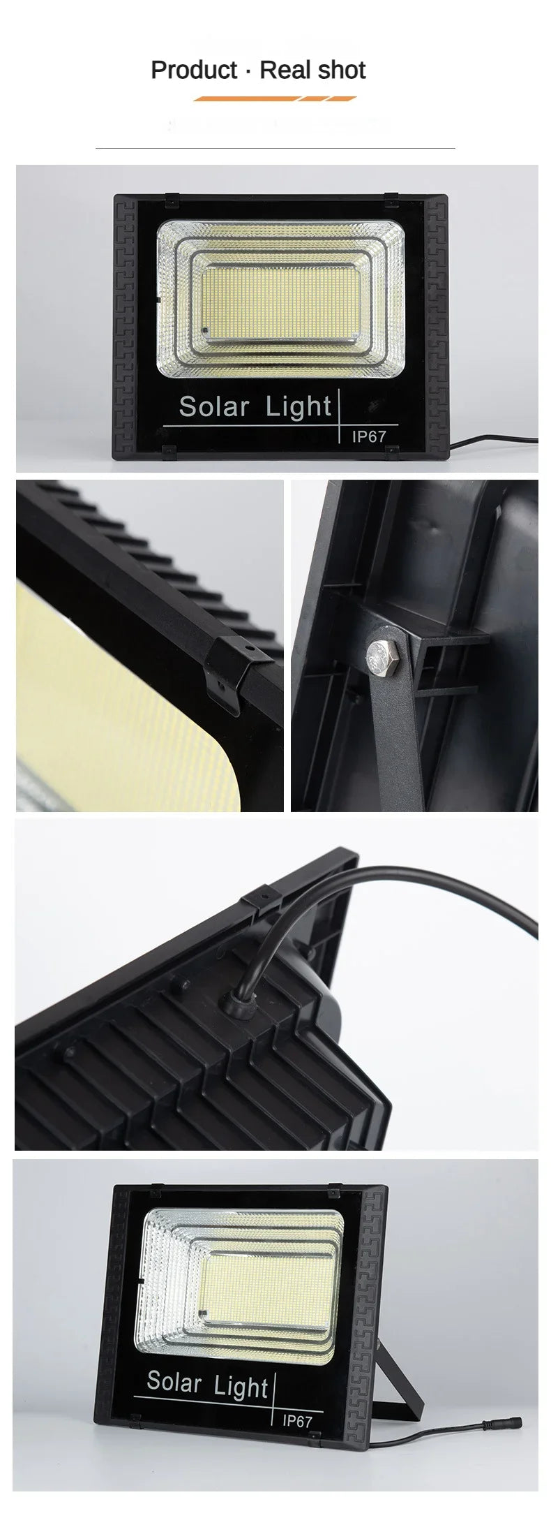 Solar Flood Lights 50W 100W 200W 300W 500W Outdoor Remote Control IP67 Waterproof Solar Power Wall Lamp Street Garden Decoration