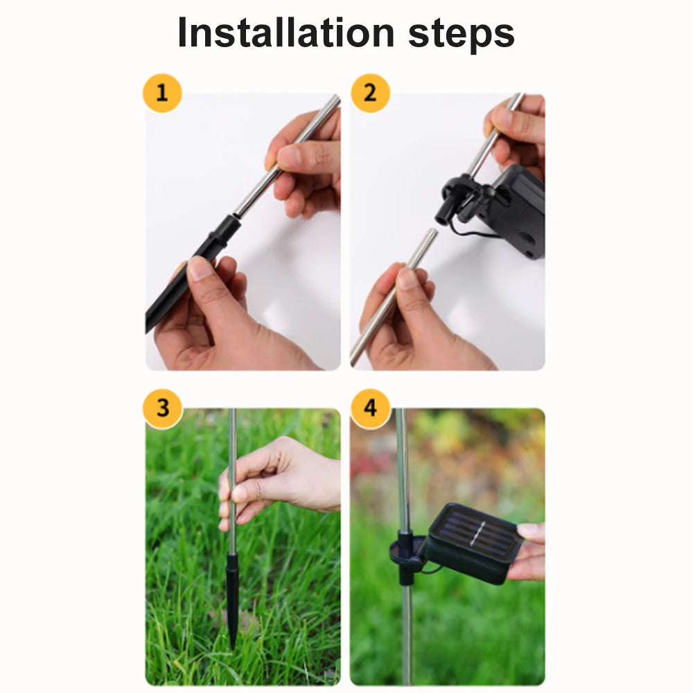 Solar Outdoor Decor Light Realistic Wisteria Floral Waterproof Artificial Flowers Light Solar Powered Garden Lawn Yard Lamp