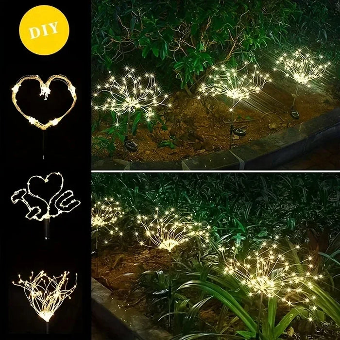 Christmas Solar Dandelion Fireworks Light Outdoor Waterproof Courtyard Garden Atmosphere Decoration Ground Insertion Lawn Light