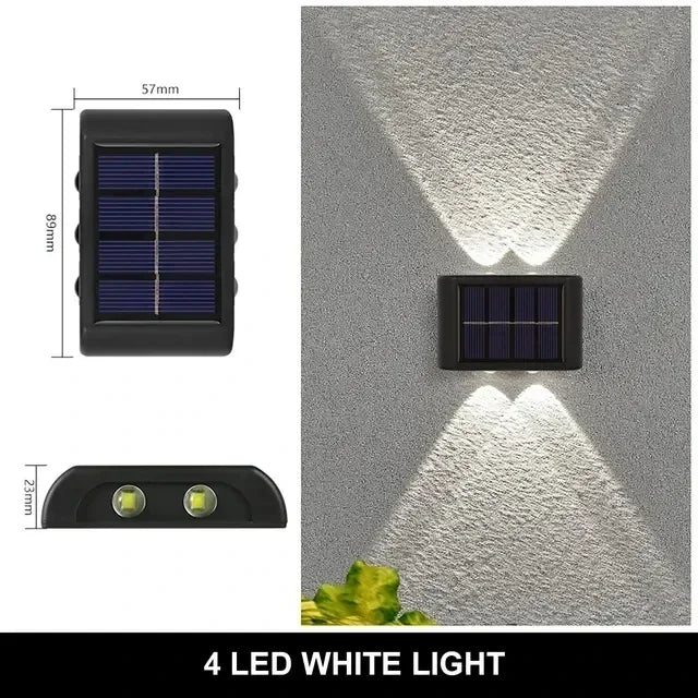 Solar Outdoor Wall Light 2-12 LED Waterproof Garden Light Balustrade Decorative Atmosphere Lamp Down Luminous Solar Lamp