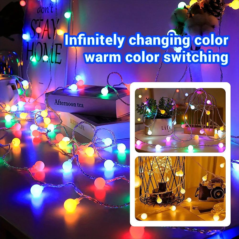 LED Fairy Solar String Lights, 13 Modes with Remote, RGB & Warm Fairy Lights, Christmas Lighting For Party, Indoors & Outdoors