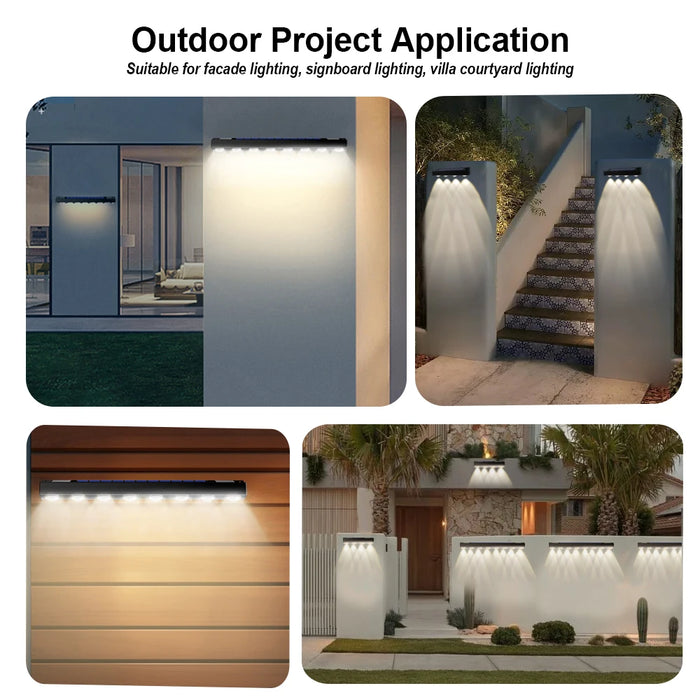 Solar Wall Light Outdoor 4/6/8LED Waterproof Solar Fence Sign Lights Garden Decor Porch Patio Deck Balcony Home Atmosphere Light
