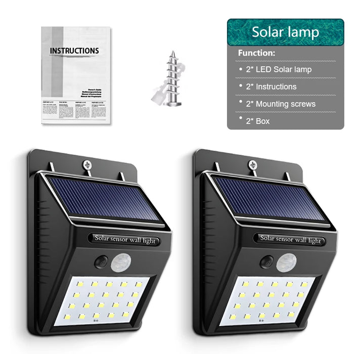 2000LM Solar Wall Light Motion Sensor Outdoor Solar Lamp LED Solar Lights IP65 Waterproof Solar Street Light Outdoor Garden Lamp