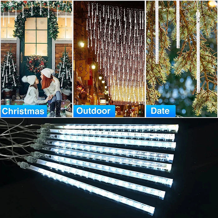 30/50cm Solar LED Meteor Shower Light Holiday String Light Waterproof Fairy Garden Decor Outdoor Led Street Garland Christmas