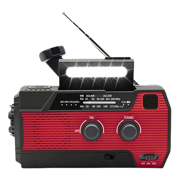 Emergency Hand Crank Radio Solar Powered Radio with Flashlight Reading Lamp SOS Alarm AM/FM/WB/NOAA Weather Radio Portable Radio