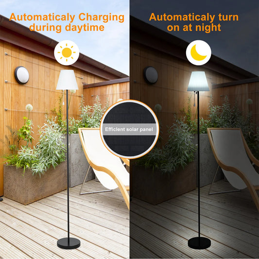 Solar Floor Lamp LED Outdoor Indoor Lamp Color Changeable With Remote Control USB Charge Table Lamp For Home Garden Yard