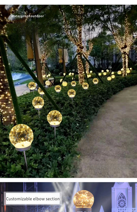 Solar Luminous Ball Reed Lamp Outdoor Scenic Spot Square Park Street Lighting Decoration Landscape Lawn Floor Lamp