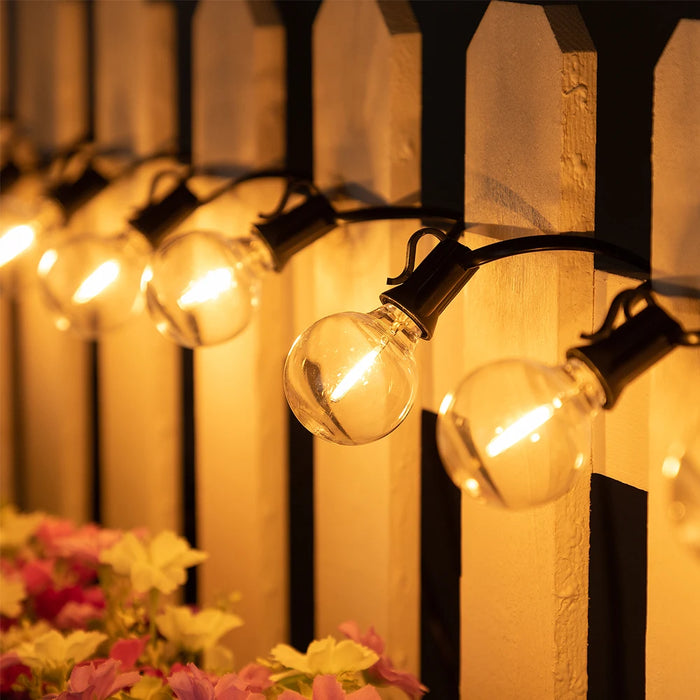 Led G40 Solar Globe Led String Lights Outdoor Waterproof Shatterproof Solar Hanging Lights for Backyard Bistro Decoration Light