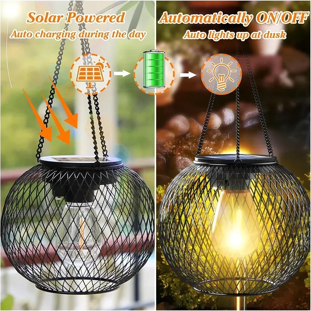Hallowmas Solar Lantern Outdoor Solar Lights For Outside Decorative Outdoor Hanging Lights Waterproof Solar Lanterns Yard Garden