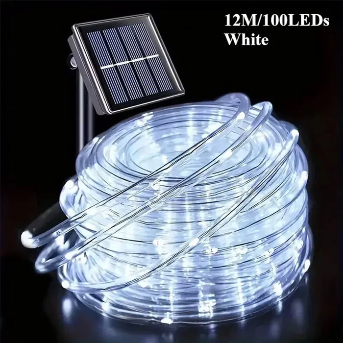 LED Solar String Light Outdoor Garden Lawn Lamp 7M/12M Waterproof Tube Rope Lights Strings Christmas Tree Yard Fence Decor lamp