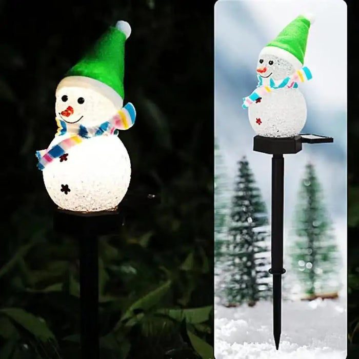 Snowman Stake Lights Solar Powered Snowman Lights Waterproof Solar Christmas Decorations Outdoor Solar Energy For Christmas