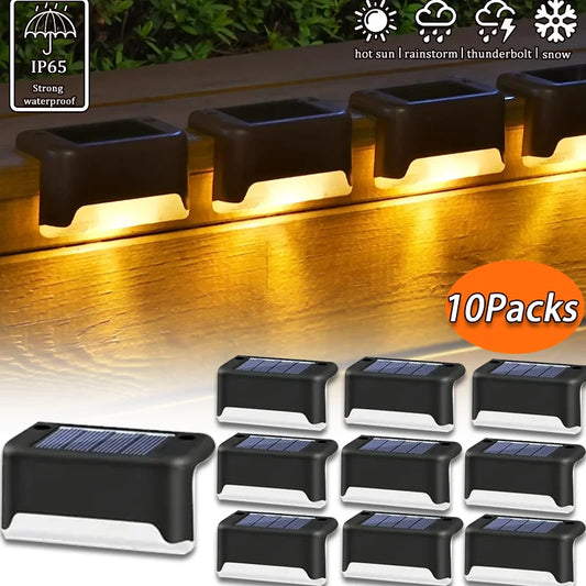 Solar Deck Lights Outdoor Waterproof LED Fence Lights Garden Step Lamp for Patio Stairs Railing Pathway Step Solar Lamp