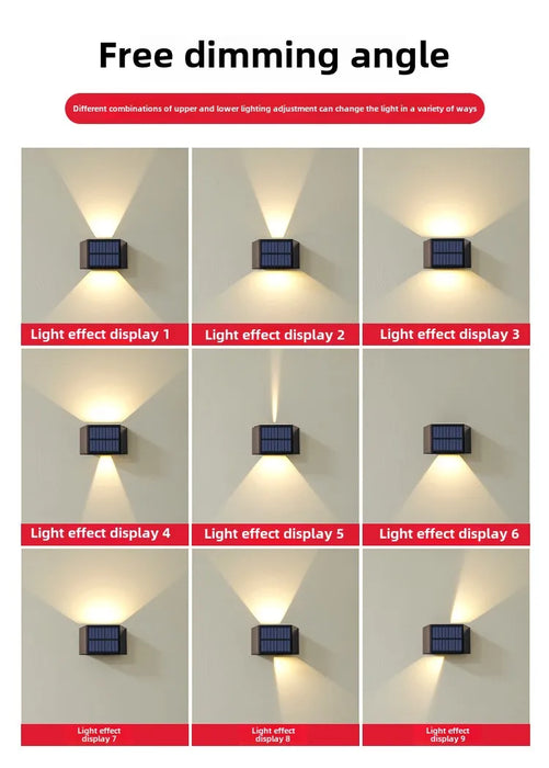 Solar Powered Outdoor Wall Light, Decorative Garden Fence Lamp for Landscaping, Waterproof Patio Wall Washer Light