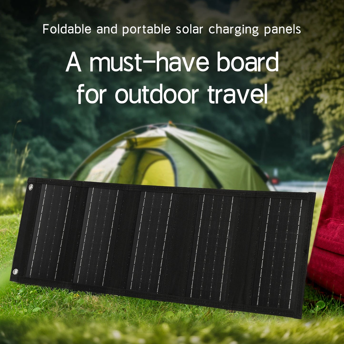 35W Portable Foldable Solar Panel Charger with USB Port - Compact & Lightweight Design for Outdoor Travel & Camping