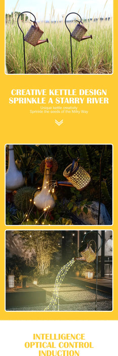 Solar Garden Lights Outdoor Hanging Watering Can Lantern Retro LED Solar Lights Patio Yard Lawn Walkway Terrace Decorations