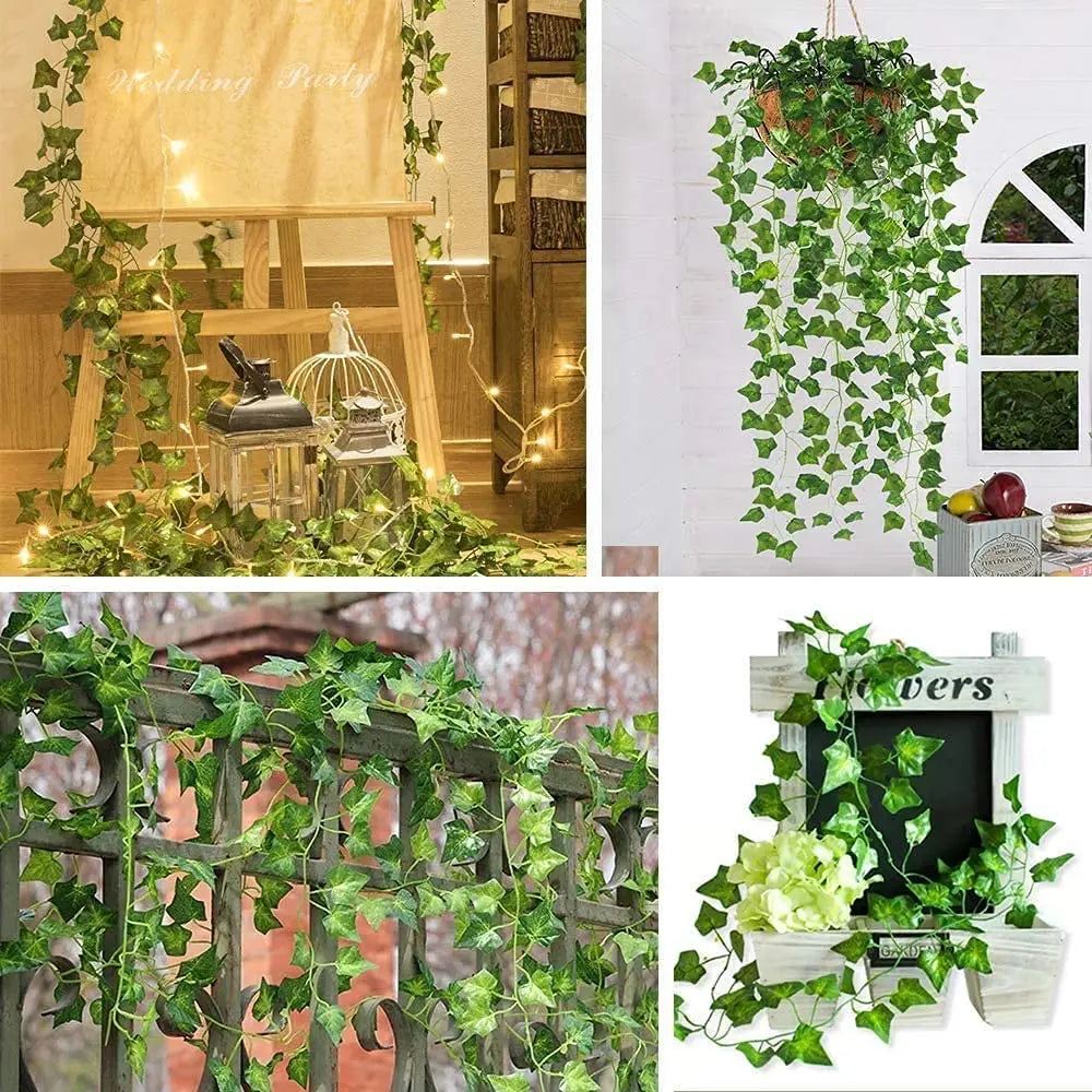 Solar String Light Artificial Leaf Flower Light Garland Christmas Decoration Outdoor Room Curtain Lamp for Wedding Party Garden