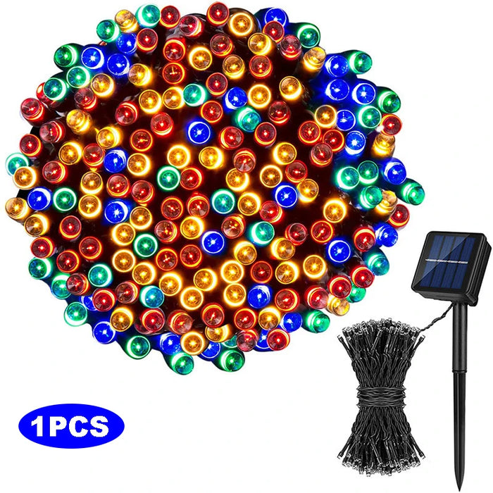 LED Solar Light String 8 Functions Outdoor Waterproof Lawn Starry Sky Christmas Garden Courtyard Decoration Atmosphere Lights