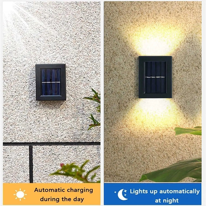 Solar Up and Down Spot Lights Outdoor, Street Wall Light Lamp Solar Powered Sunlight Waterproof Solar Lamp Garden Decorative