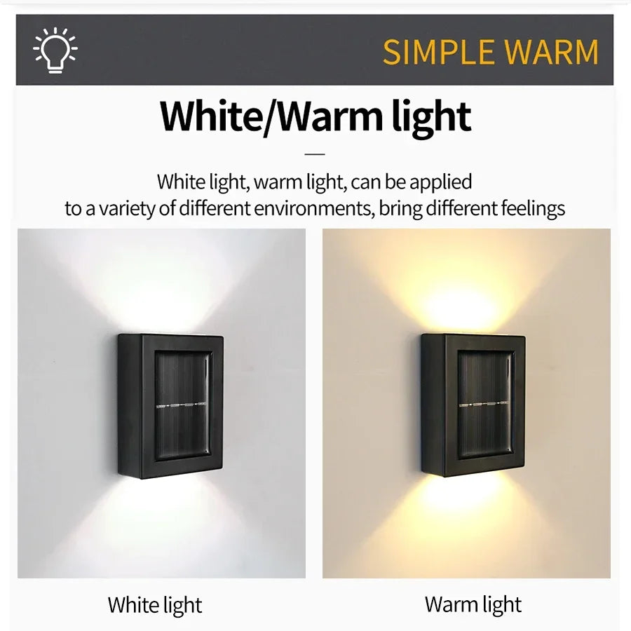 Solar Outdoor Street Light Wall Light Up Down Spotlight Solar Powered Waterproof Solar Light Garden Patio Decoration