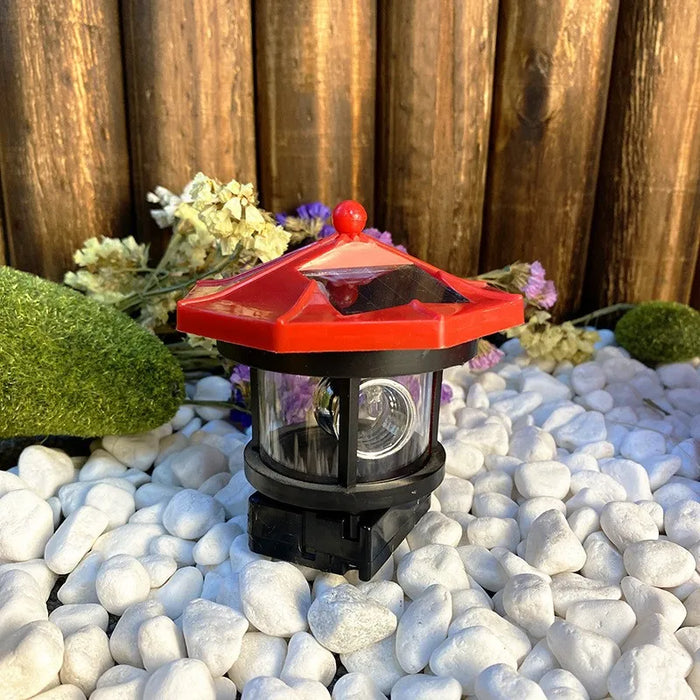 Solar Power Lamps Rotating Lighthouse Beacon Tower LED Light Outdoor Garden Landscape Courtyard Lawn Outdoor Decoration Light