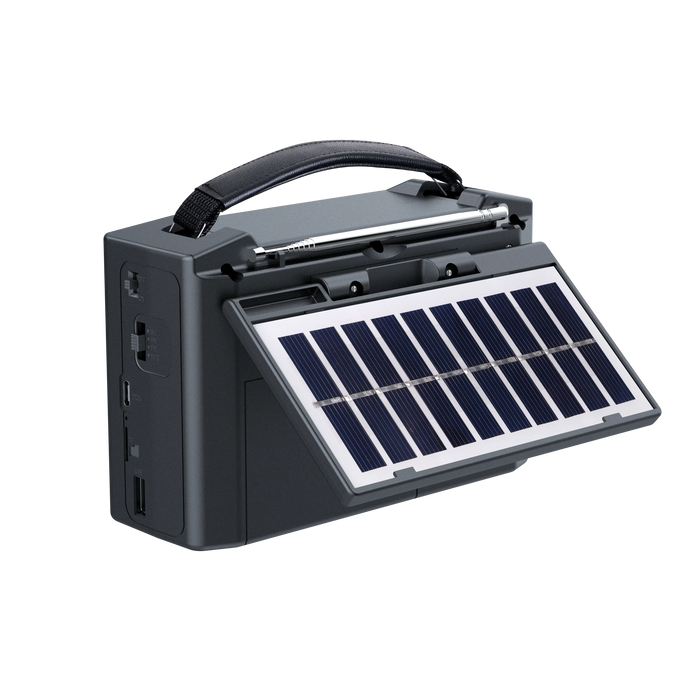 Portable FM AM SW Radio Rechargeable Outdoor Solar Full Band High Sensitivity Radio with LED Illumination and Wireless Speakers