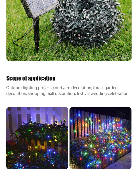 Led Solar String Lights 7m 50 Lights 8 Patterns Solar Fairy String Lights Waterproof Garden Wedding Party Decoration