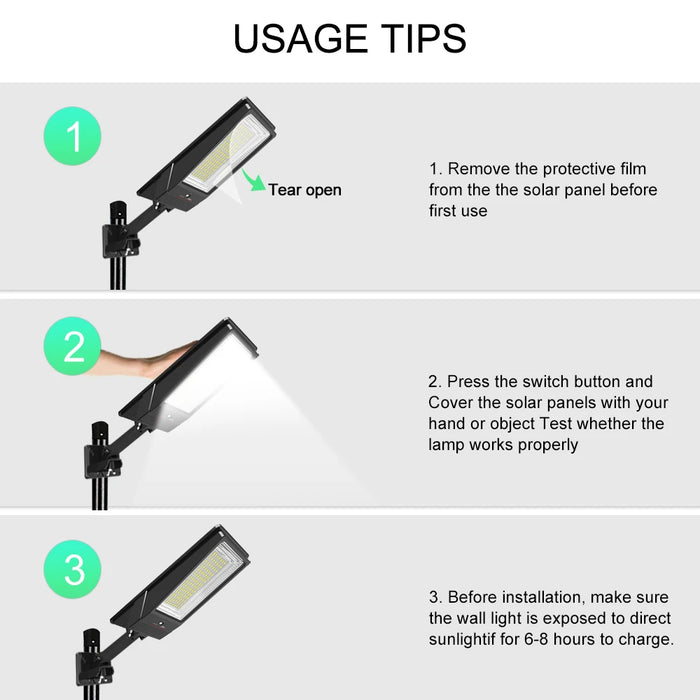 LED Solar Light With Remote 3 Working Mode Solar Street Light Super Bright Outdoor Garden Waterproof Motion Sensor Solar Lamp