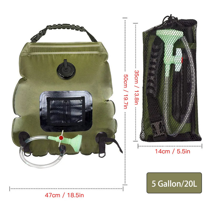 Camp Supplies Solar Heat Concentration 20L Outdoor Camping Bath Bag Portable Nature Hike Equipment Gadgets Novelty Hiking