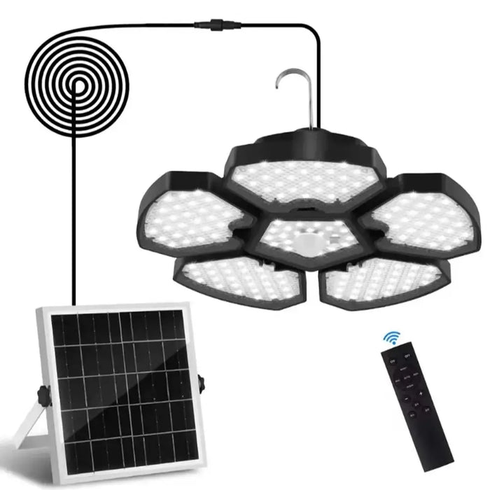 Solar Shed Light Indoor Outdoor Garage Balcony Motion Sensor Pandent Lights 156LEDS Waterproof Courtyard Security hanging Lamp