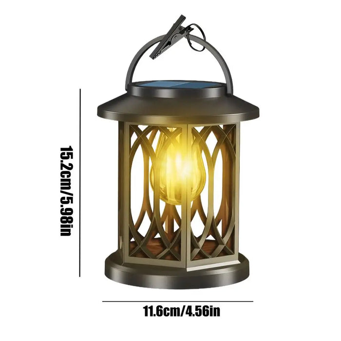 Solar Lantern Pathway Water Proof Lamp Hangable Weather Resistant Lanterns for Backyard Walkway Driveway Balcony Fence Pool Deck