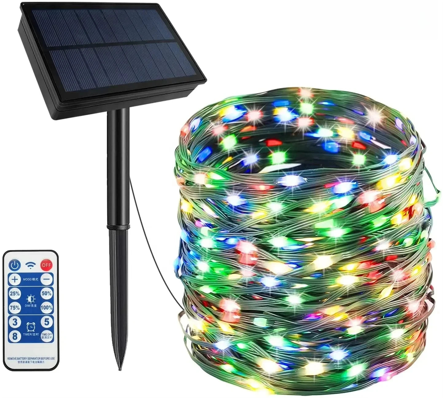 Outdoor Solar String Lights 300 LEDs Solar Powered Fair Christmas Lights Waterproof Copper Wire Lights for Patio Yard Tree