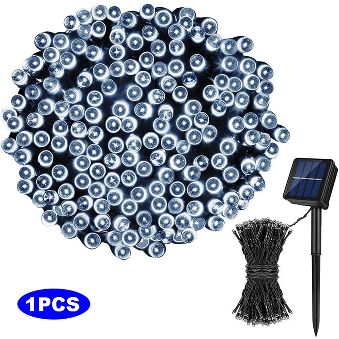 LED Solar Light String 8 Functions Outdoor Waterproof Lawn Starry Sky Christmas Garden Courtyard Decoration Atmosphere Lights