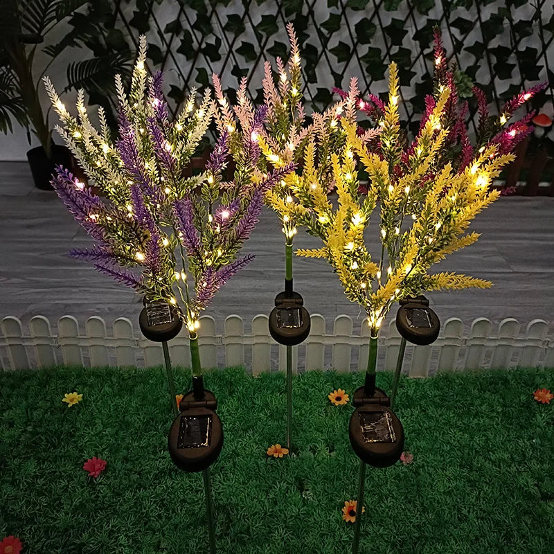 Solar Garden Lights Wild Flower Chrysanthemum Stake Lawn Lamp Waterproof Garden Butterfly  Lamps Yard Art for Home Decoration