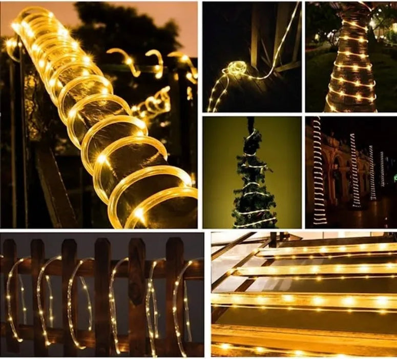 Solar LED String Light Outdoor Solar Strip Rope Tube Fairy Light Garden Christmas Decoration for Wedding Party Decor Led Lamp