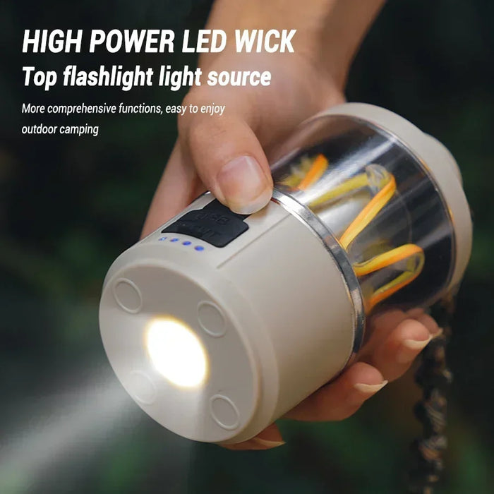 Solar Camp Lantern - IPX7 Waterproof with 360° Magnetic Base & Rechargeable