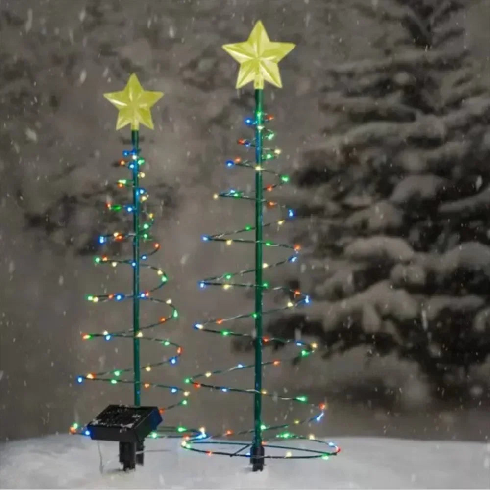 LED Solar Christmas Lights Garden Lights Folded Christmas Tree Lamp Decorations Outdoor Solar Light Christmas Decoration