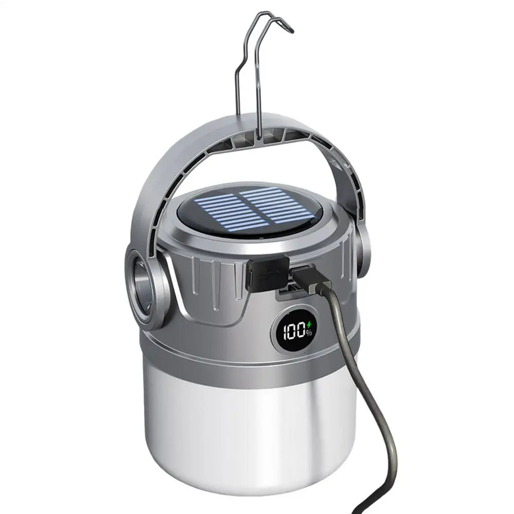 Camping Solar Lights Outdoor Tent Light Foldable Picnic Lantern 4 Speed Adjustable Lamp Flashlight Rechargeable LED Camp Lantern