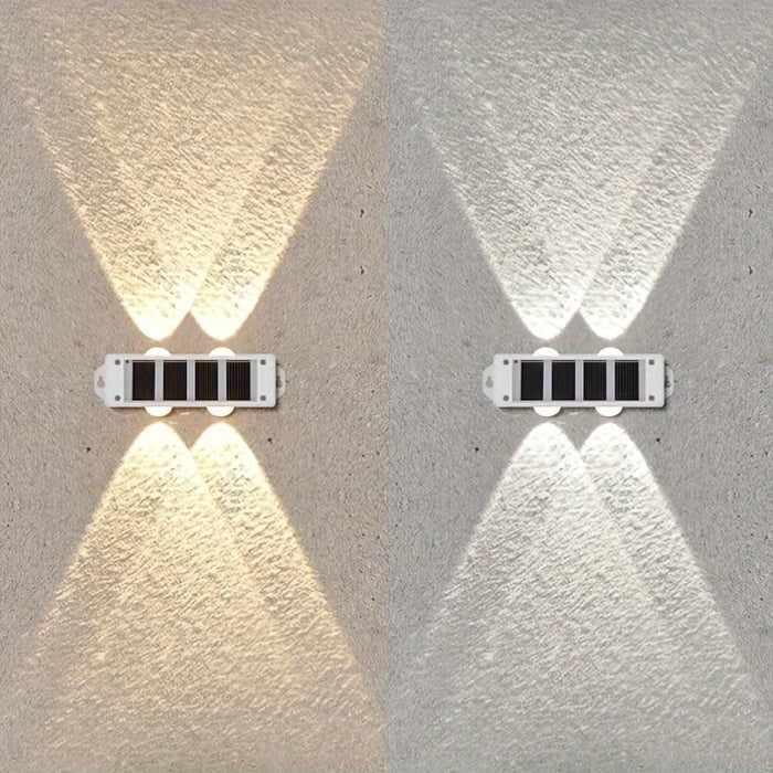 Solar Powered Wall Lights Outside Up and Down Fence Mount Outdoor Decorative Waterproof Lamp for Porch Deck Patio Yard Garden