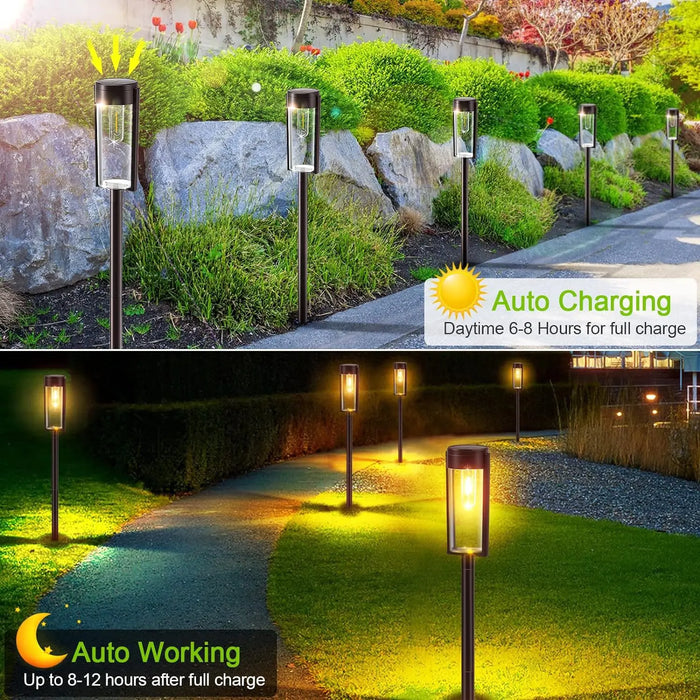 LED Solar Pathway Lights Outdoor  Garden Lamp Waterproof Landscape Lights Lights Walkway Driveway Lawn Patio Garden Decor